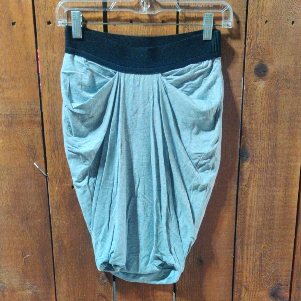All Saints Black and Gray Midi Skirt